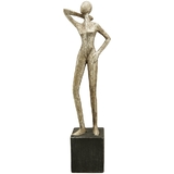 Skulptur ART Woman silber H47 13x8x47cm, Poly