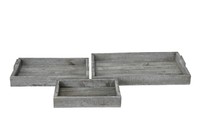 Holztabl., Set/3, grau m.Griff 30x20x5, 39x25x5, 50x30xH5cm