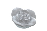 Zem. Deko-Rose grau/weiß, D12  Zement, gewischt, D12xH4,5cm